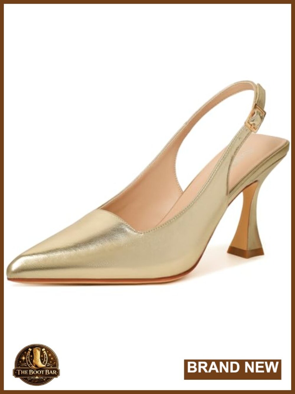 Slingback Kitten Heels Pointy Toe Chunky High Heels Wedding Party Dress Pumps